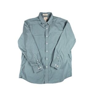 L.L. Bean Shirt Mens Large Green Check Long Sleeve Button Down Wrinkle Resistant